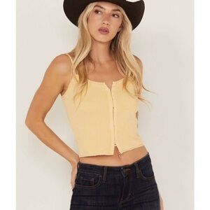Idyllwind Yellow Button-Up Tank Top